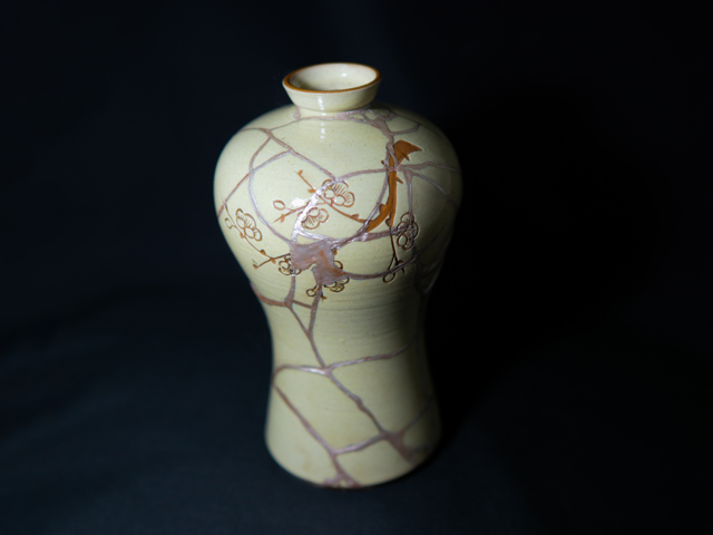 金継ぎ 堺市 修復 花瓶 割れ 修理 銀粉